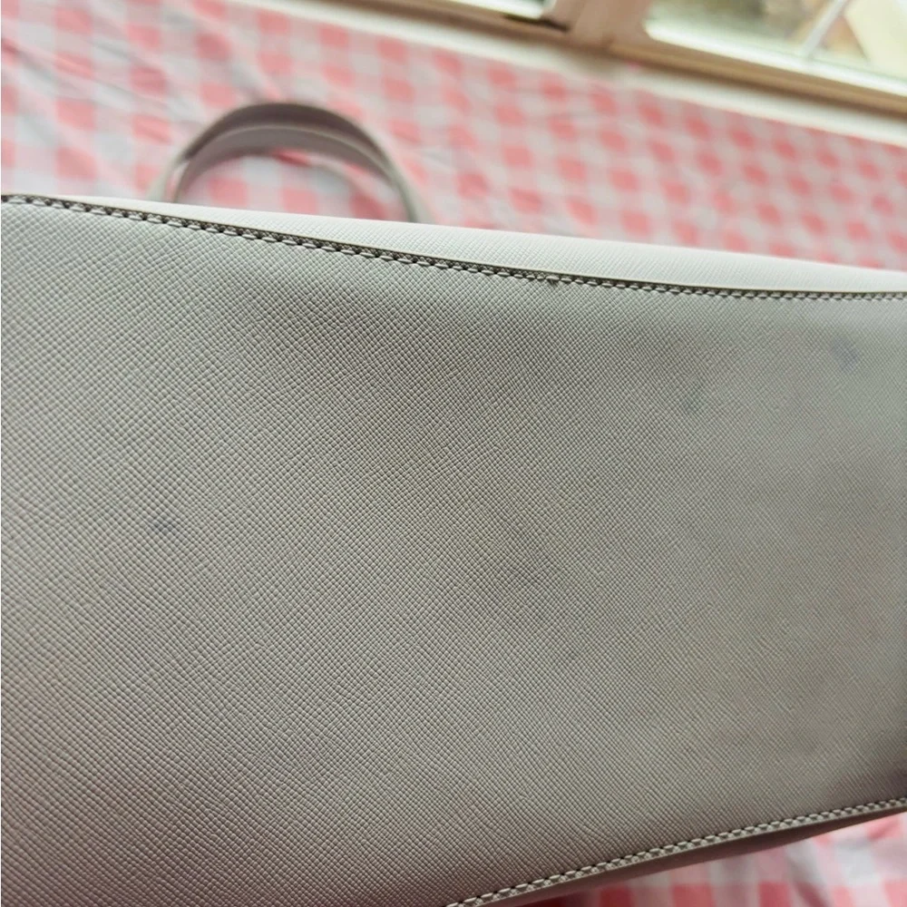 Kate Spade Silver Leather Shoulder Bag with Silver Glitter Trim